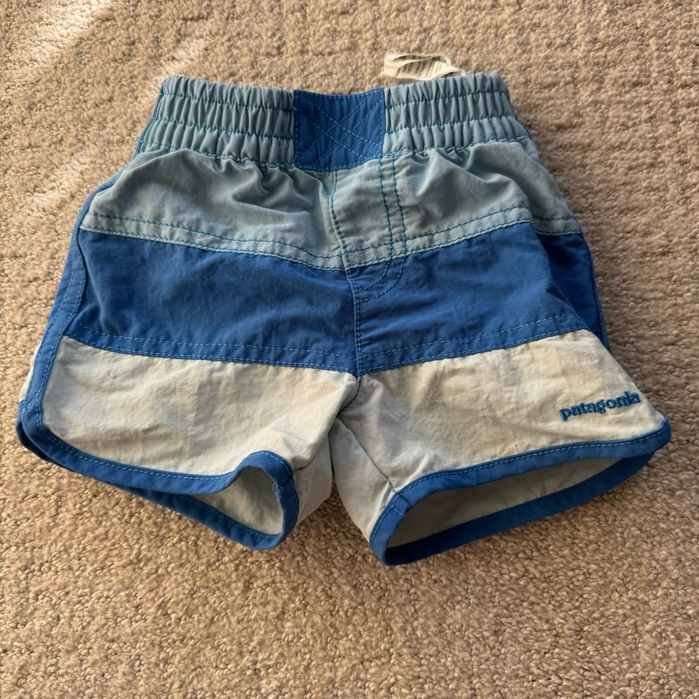 Patagonia Blue Stripe Swim Trunks 12-18m